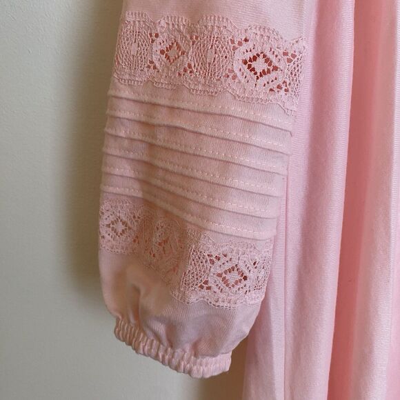 VTG Vanity Fair Womens Pink Brushed Nylon Nightgown Size Medium Cottage Feminine - Picture 8 of 14